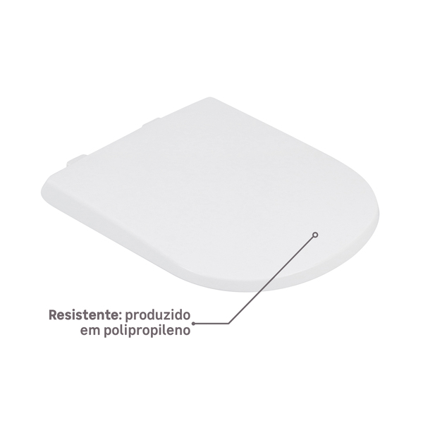 Assento Sanitário Vogue/Life Polipropileno Fechamento Comum Branco Sensea - Image 3