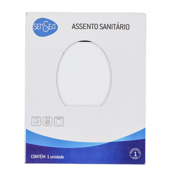 Assento Sanitário Formatos Vogue Plus com Fechamento Comum Quadrado Poliéster Branco Sensea - Image 6