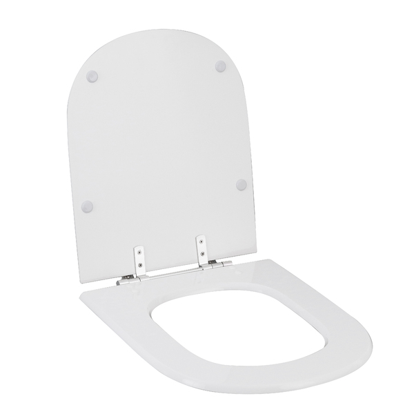 Assento Sanitário Formatos Vogue Plus com Fechamento Comum Quadrado Poliéster Branco Sensea