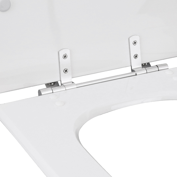 Assento Sanitário Formatos Vogue Plus com Fechamento Comum Quadrado Poliéster Branco Sensea - Image 5