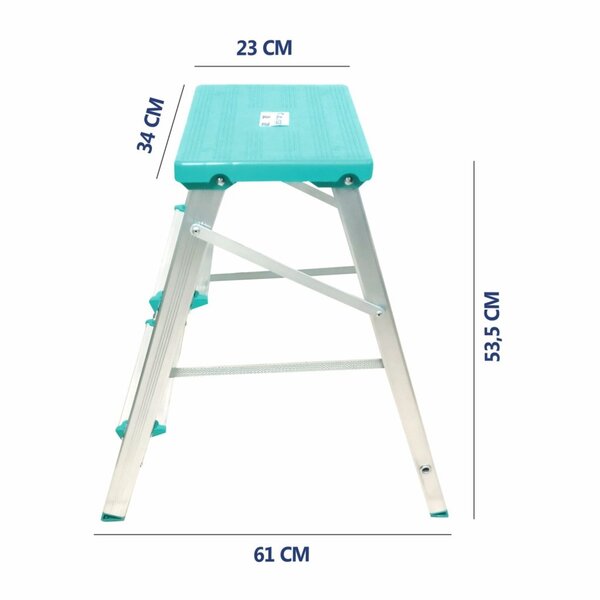 Banqueta Escada Doméstica 3 Degraus Alumínio Gibafér - Image 3