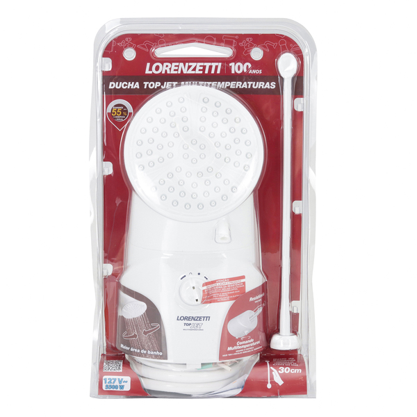 Chuveiro Elétrico Multitemperatura 127V (110V) 5500w Branco Redondo Top Jet Lorenzetti - Image 8