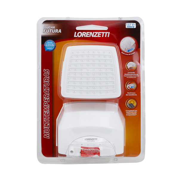 Chuveiro Elétrico Multitemperatura 127V (110V) 5500w Branco Quadrado Futura Lorenzetti - Image 6