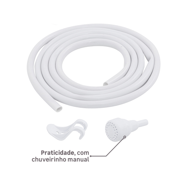 Chuveiro Elétrico Multitemperatura 127V (110V) 5500w Branco Redondo Ideale Plus sem Cano Zagonel - Image 4