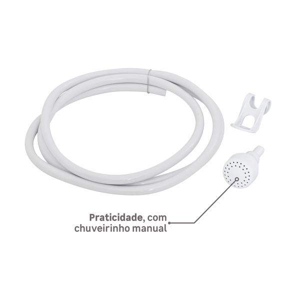 Chuveiro Elétrico Multitemperatura 127V (110V) 5500w Branco Redondo Moment Zagonel - Image 2