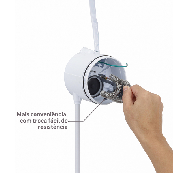 Chuveiro Elétrico Multitemperatura 127V (110V) 5500w Branco Redondo Moment Zagonel - Image 3