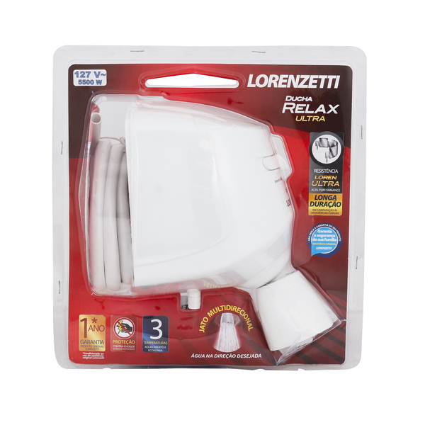 Chuveiro Elétrico Multitemperatura 127V (110V) 5500w Branco Redondo Relax Lorenzetti - Image 8