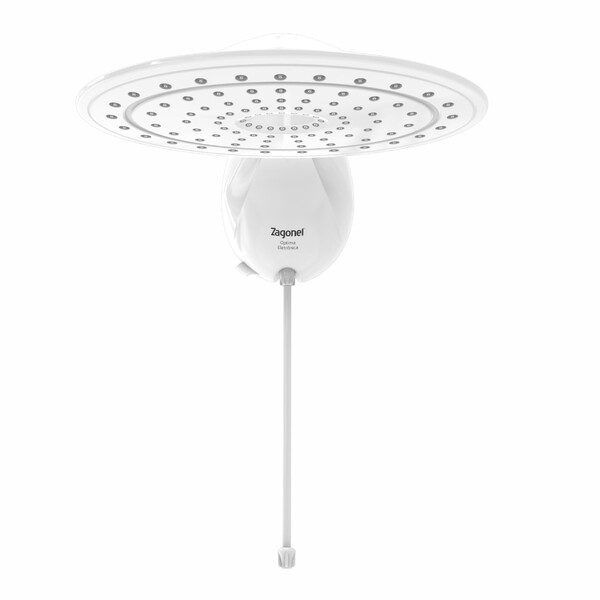 Chuveiro Elétrico Eletrônico 220V 7700W Branco Optima Eletrônica Turbo Zagonel