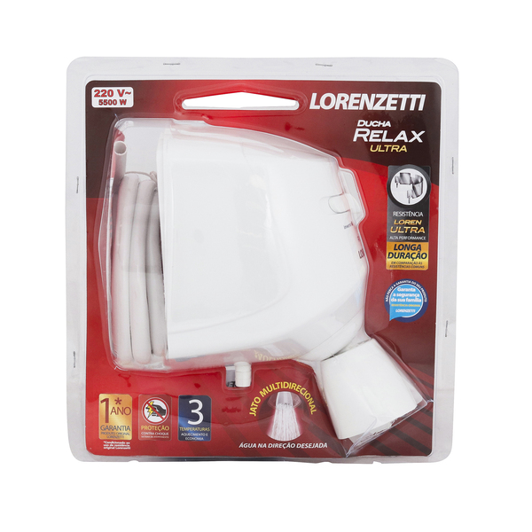 Chuveiro Elétrico Multitemperatura 220V 5500w Branco Redondo Relax Lorenzetti - Image 7