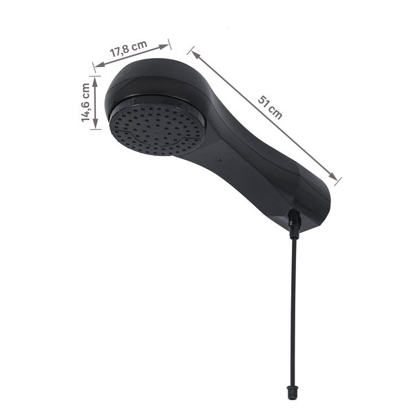 Chuveiro Elétrico Eletrônico 127V (110V) 5500w Preto Redondo Luka Equation - Image 7
