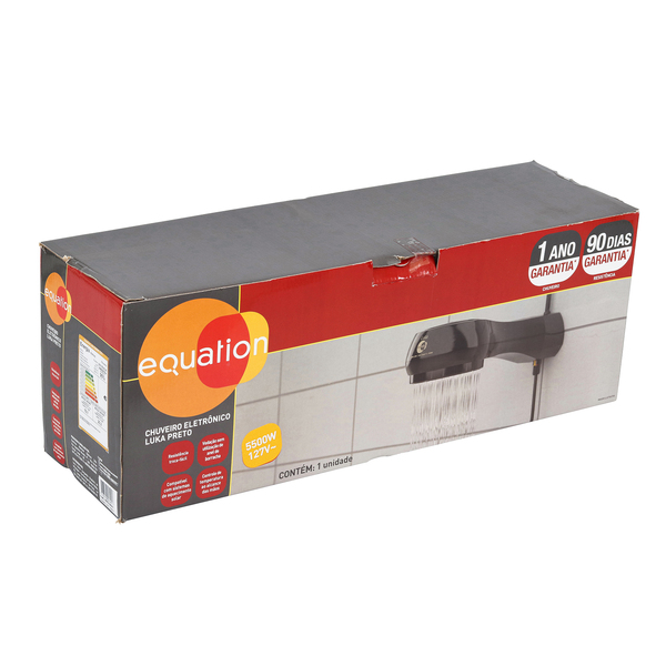 Chuveiro Elétrico Eletrônico 127V (110V) 5500w Preto Redondo Luka Equation - Image 8