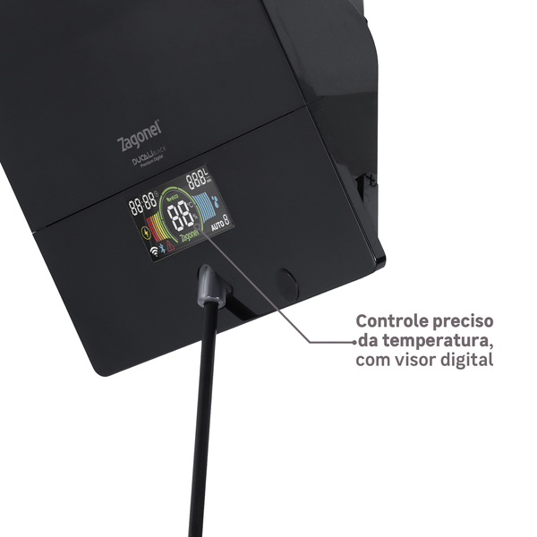 Chuveiro Elétrico Híbrido Eletrônico com Visor Digital 127V (110V) 5500w Preto Quadrado Ducali Premium Digital Zagonel - Image 7