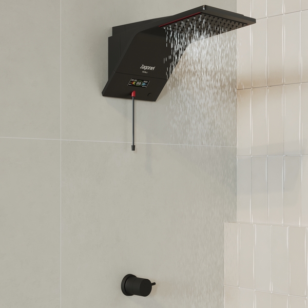 Chuveiro Elétrico Híbrido Eletrônico com Visor Digital 127V (110V) 5500w Preto Quadrado Ducali Premium Digital Zagonel - Image 2