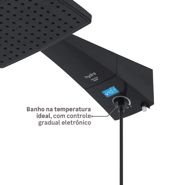 Chuveiro Elétrico Eletrônico com Visor Digital 127V (110V) 5500w Preto Quadrado Polo Plus Hydra - Image 4
