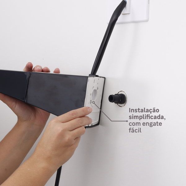 Chuveiro Elétrico Eletrônico com Visor Digital 127V (110V) 5500w Preto Quadrado Polo Plus Hydra - Image 3