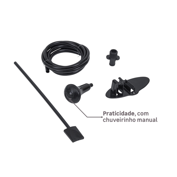 Chuveiro Elétrico Eletrônico com Visor Digital 127V (110V) 5500w Preto Quadrado Polo Plus Hydra - Image 5