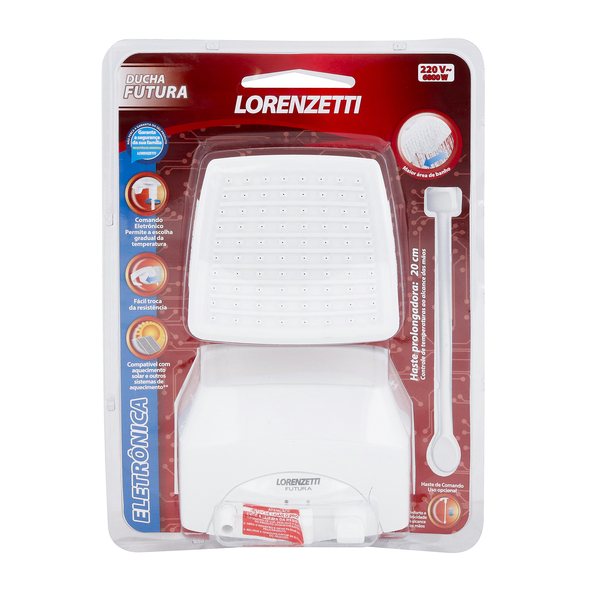 Chuveiro Elétrico Eletrônico 220V 6800w Branco Quadrado Futura Lorenzetti - Image 8
