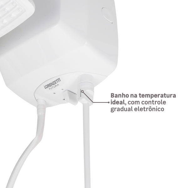 Chuveiro Elétrico Eletrônico 220V 7500w Branco Quadrado Futura Lorenzetti - Image 4