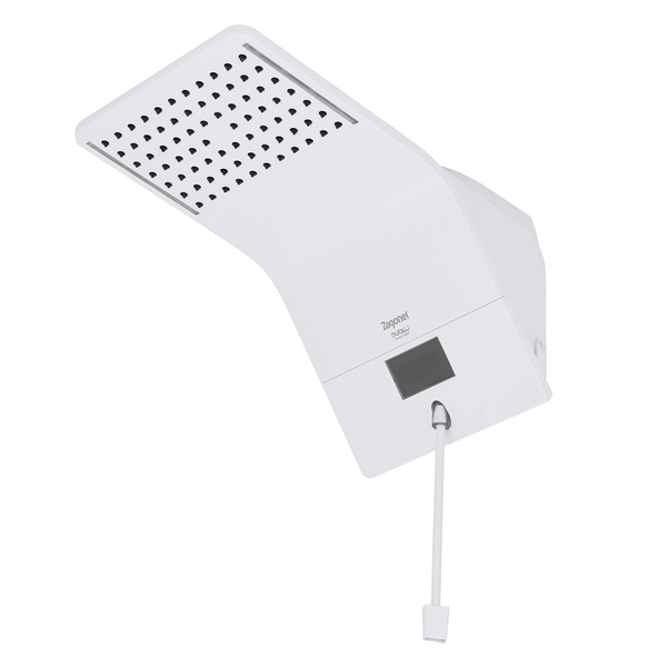 Chuveiro Elétrico Híbrido Eletrônico com Visor Digital 220V 7500w Branco Quadrado Ducali Premium Digital Zagonel