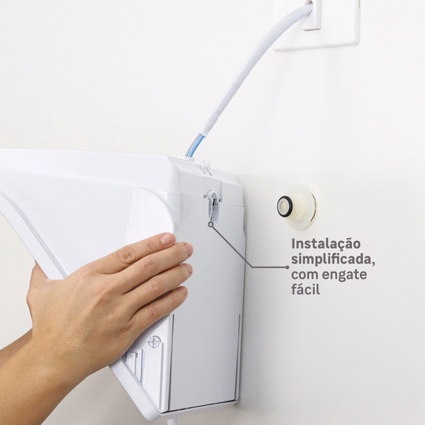 Chuveiro Elétrico Híbrido Eletrônico com Visor Digital 220V 7500w Branco Quadrado Ducali Premium Digital Zagonel - Image 5