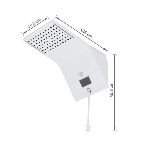 Chuveiro Elétrico Híbrido Eletrônico com Visor Digital 220V 7500w Branco Quadrado Ducali Premium Digital Zagonel - Image 10
