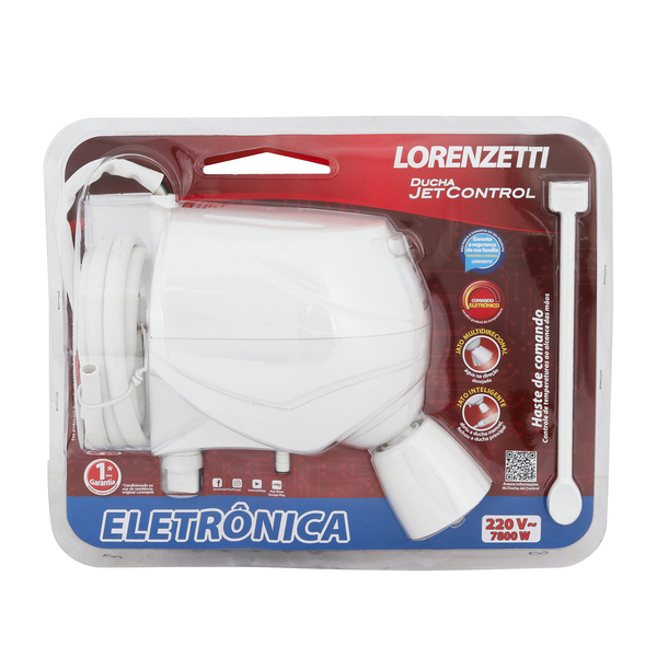 Chuveiro Elétrico Eletrônico 220V 7800w Branco Redondo Jet Control Lorenzetti - Image 8