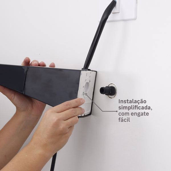Chuveiro Elétrico Híbrido Eletrônico com Visor Digital 220V 7700w Preto Quadrado Polo Plus Hydra - Image 5
