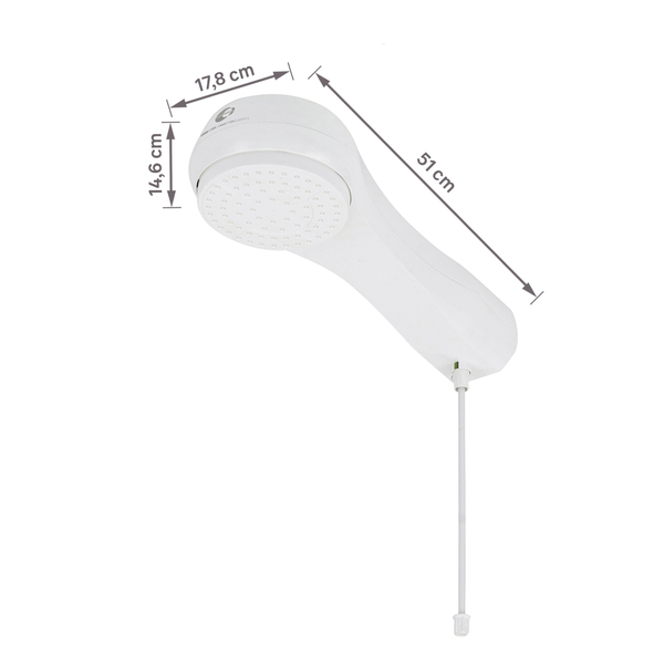 Chuveiro Elétrico Eletrônico 220V 6800w Branco Redondo Luka Equation - Image 5