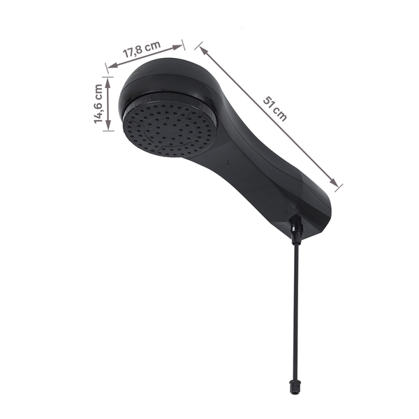 Chuveiro Elétrico Eletrônico 220V 6800w Preto Redondo Luka Equation - Image 6