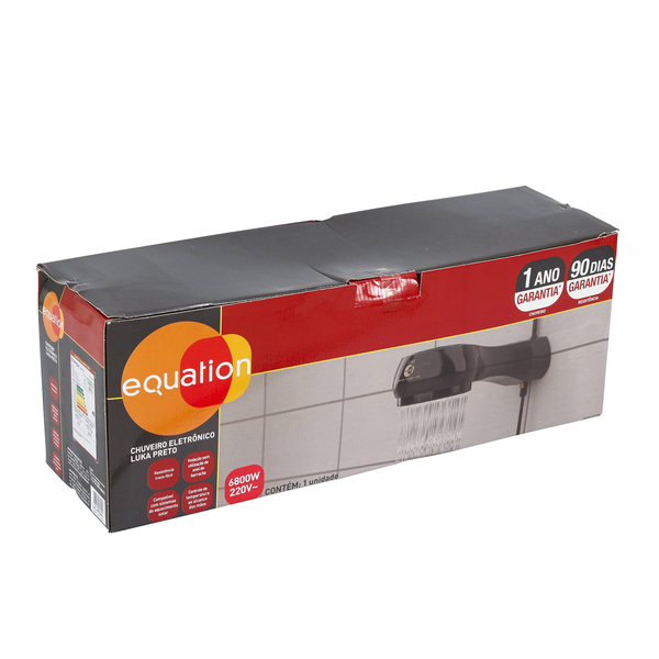 Chuveiro Elétrico Eletrônico 220V 6800w Preto Redondo Luka Equation - Image 7