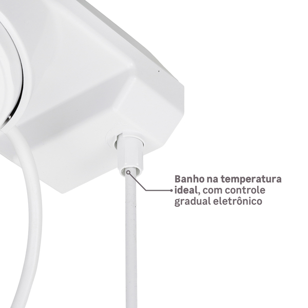 Chuveiro Elétrico Eletrônico 220V 7500w Branco Redondo Charm Equation - Image 4