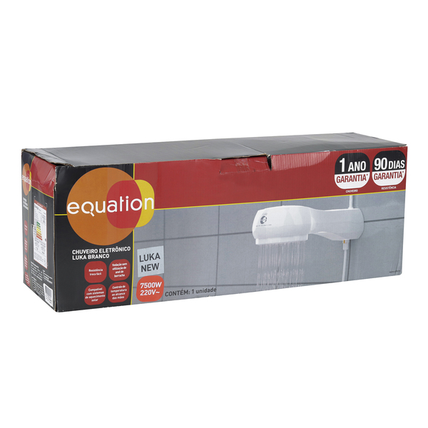 Chuveiro Elétrico Eletrônico 220V 7500w Branco Redondo Luka Equation - Image 7