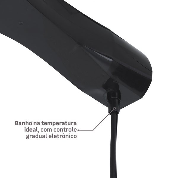 Chuveiro Elétrico Eletrônico 220V 7500w Preto Redondo Luka Equation - Image 4