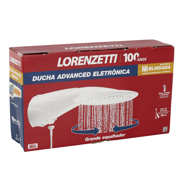 Chuveiro Elétrico Eletrônico 220V 4500w Branco Redondo com Resistência Blindada Advanced Lorenzetti - Image 8