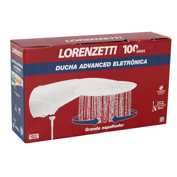 Chuveiro Elétrico Eletrônico 220V 7500w Branco Redondo Advanced Lorenzetti - Image 9