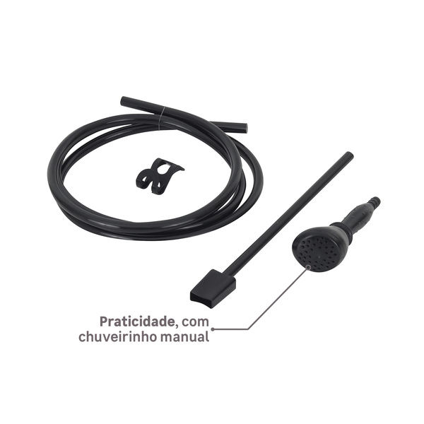 Chuveiro Elétrico Híbrido Eletrônico com Visor Digital 220V 7500w Preto Quadrado Ducali Premium Digital Zagonel - Image 9