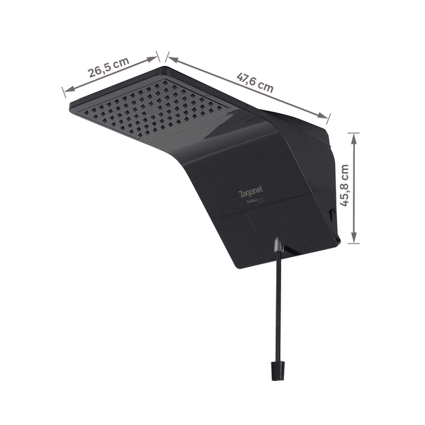 Chuveiro Elétrico Eletrônico 220V 7500w Preto Quadrado Ducali Zagonel - Image 10