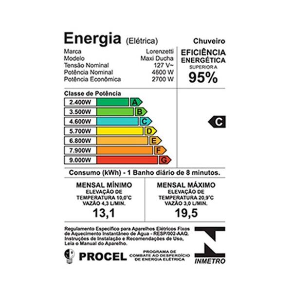 Chuveiro Elétrico Lorenzetti Maxi Ducha 110v 4600w - Image 6
