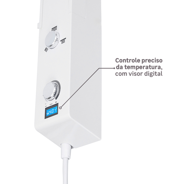 Chuveiro Elétrico Eletrônico com Visor Digital 127V (110V) 5500w Branco e Cromado Quadrado Falls Digital Hydra - Image 9