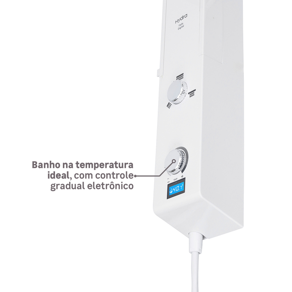 Chuveiro Elétrico Eletrônico com Visor Digital 127V (110V) 5500w Branco e Cromado Quadrado Falls Digital Hydra - Image 10