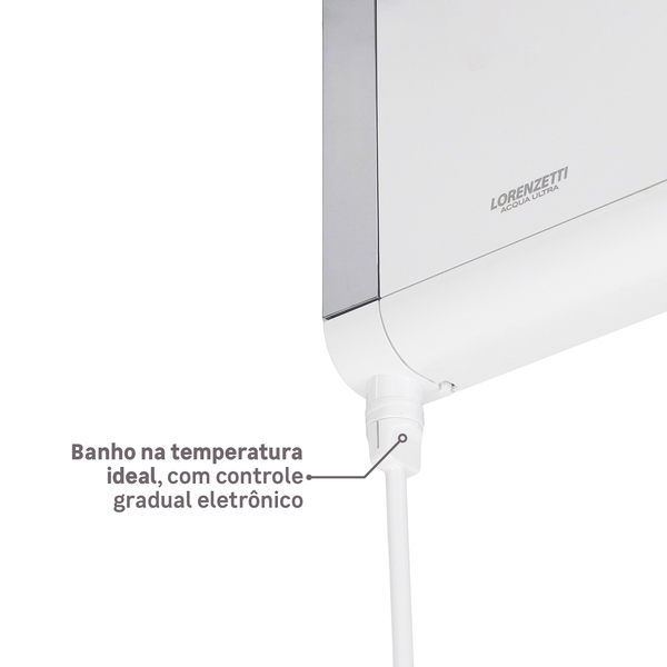 Chuveiro Elétrico Eletrônico 220V 6800w Branco e Cromado Quadrado Acqua Duo Ultra Lorenzetti - Image 8