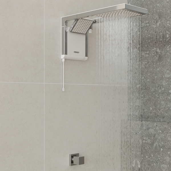 Chuveiro Elétrico Eletrônico 220V 6800w Branco e Cromado Quadrado Acqua Duo Ultra Lorenzetti - Image 2