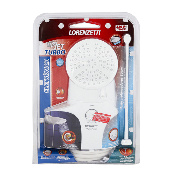 Chuveiro Elétrico Eletrônico 220V 7500w Branco Redondo com Pressurizador Top Jet Lorenzetti - Image 8