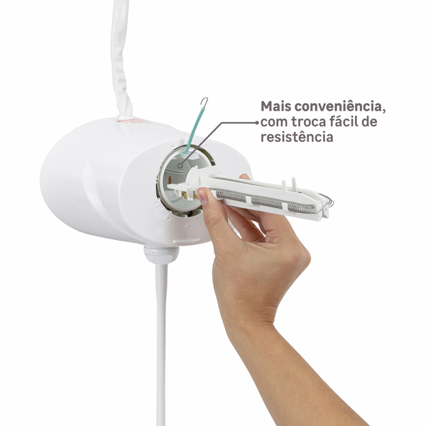Chuveiro Elétrico Eletrônico 220V 7500w Branco Redondo Top Jet Lorenzetti - Image 4