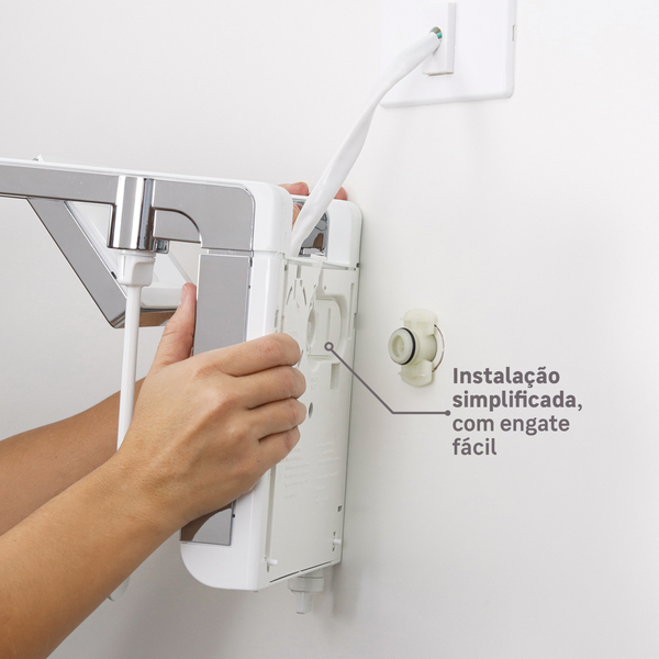 Chuveiro Elétrico Eletrônico 220V 7800w Branco e Cromado Quadrado Acqua Duo Ultra Lorenzetti - Image 5