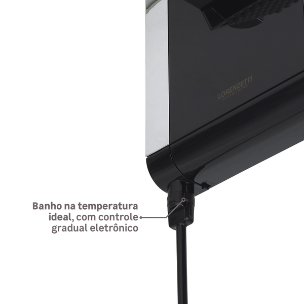 Chuveiro Elétrico Eletrônico 220V 7800w Preto e Cromado Quadrado Acqua Duo Ultra Lorenzetti - Image 8