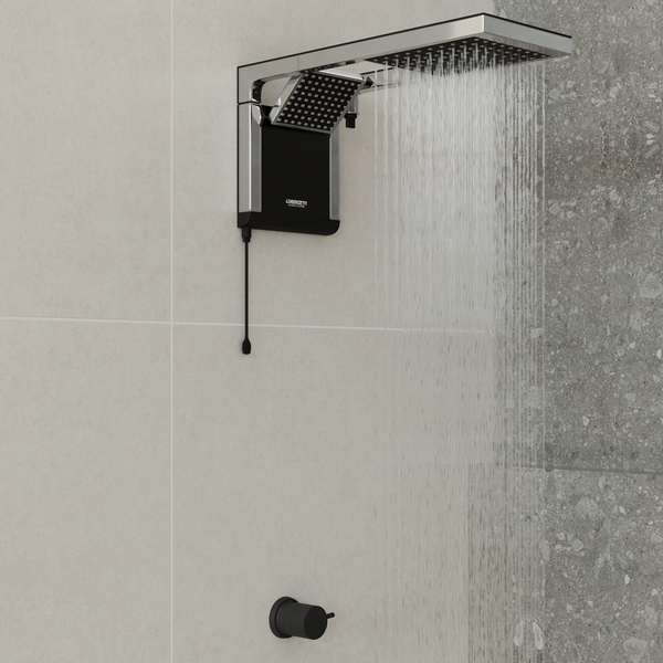 Chuveiro Elétrico Eletrônico 220V 7800w Preto e Cromado Quadrado Acqua Duo Ultra Lorenzetti - Image 2