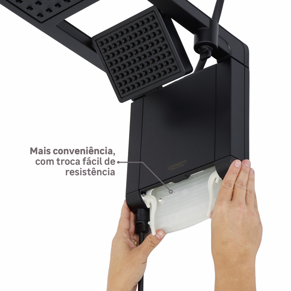 Chuveiro Elétrico Eletrônico 220V 7800w Preto Fosco Quadrado Acqua Duo Ultra Lorenzetti - Image 4