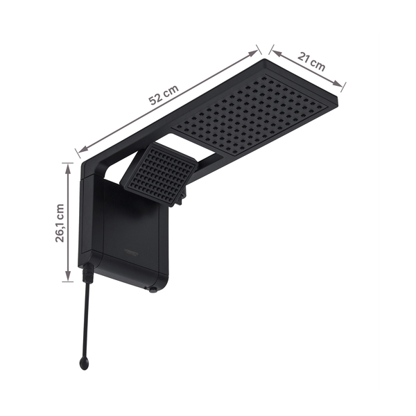 Chuveiro Elétrico Eletrônico 220V 7800w Preto Fosco Quadrado Acqua Duo Ultra Lorenzetti - Image 8