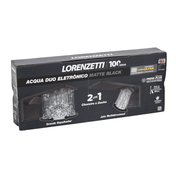 Chuveiro Elétrico Eletrônico 220V 7800w Preto Fosco Quadrado Acqua Duo Ultra Lorenzetti - Image 9